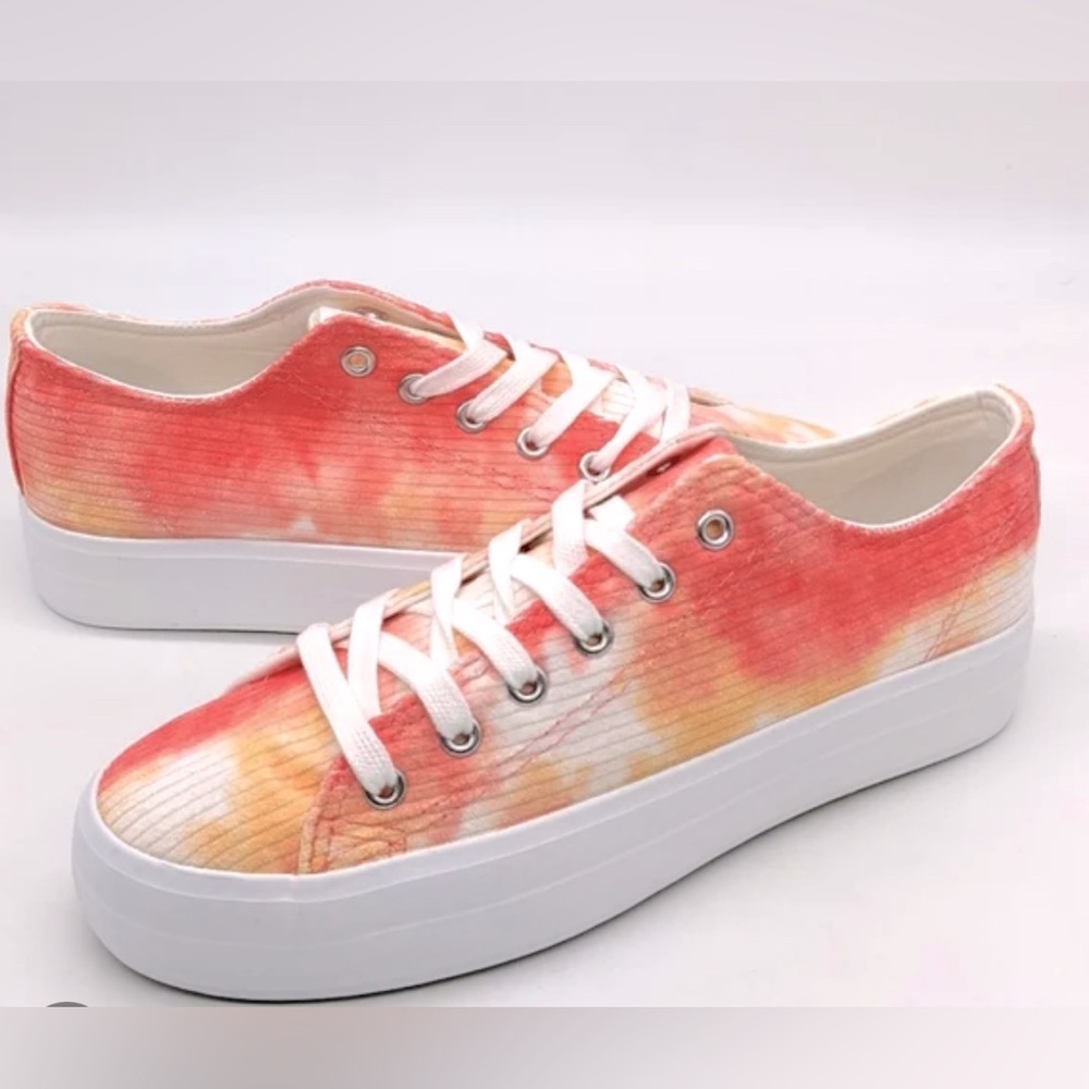 Restricted Women's Sneakers Tie Dye Platform Velma Corduroy Pink Multi
